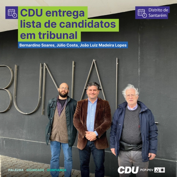 CDU entrega lista de candidatos em tribunal